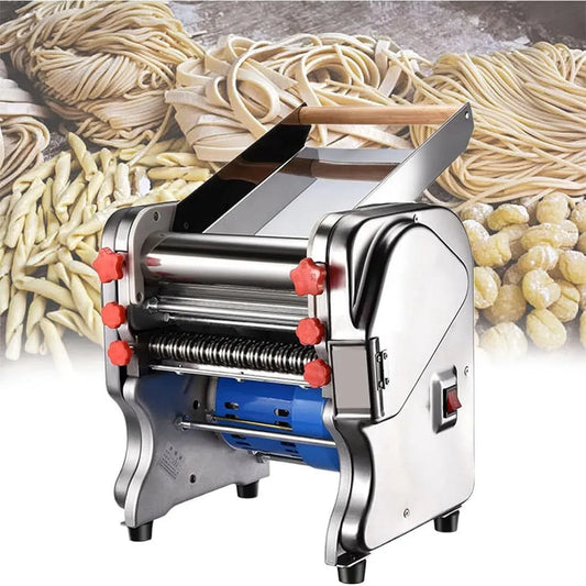 Nudelmaschine, 550 W, Nudelbereiter, Edelstahl, Für Den Gewerblichen Einsatz FKR240, Nudelschneider Mit Einstellbarer Dicke, Schnittbreite 3 Mm
