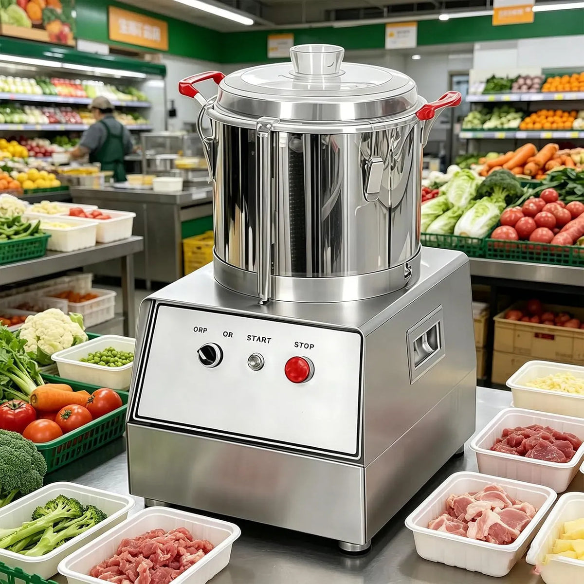 Küchenmaschine, 5 L, Edelstahl, Silber, Küchenroboter
