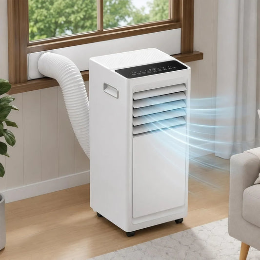 Klimaanlage, 1000 W, 301 m³/h, Transportrollen, Timer, 24 Stunden Timer, Waschbarer Filter, 3 in 1 Kühlung Entfeuchtung Ventilation